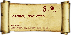 Betskey Marietta névjegykártya